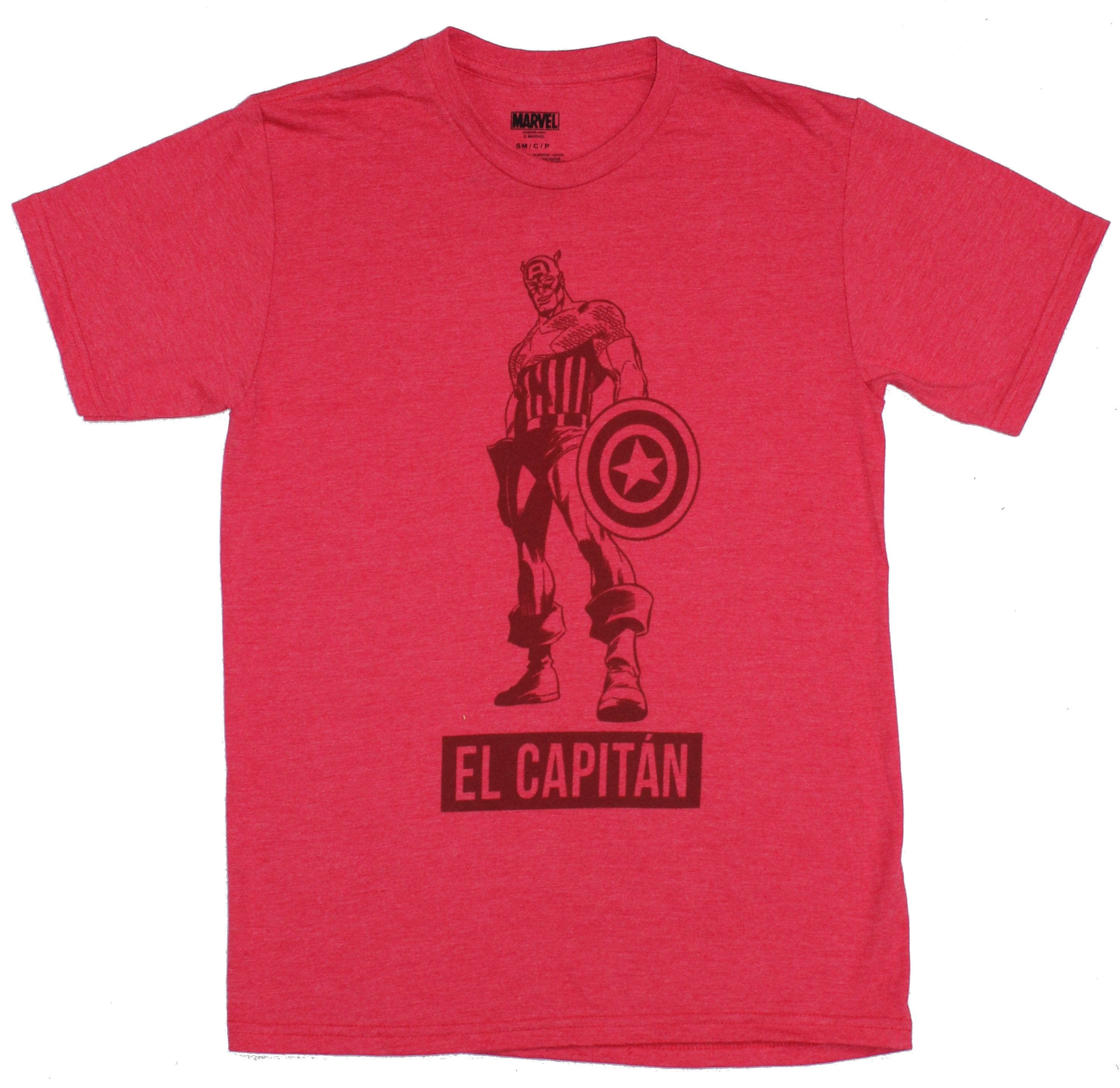 Captain America Mens T-Shirt - El Capitan Standing Sketch Image