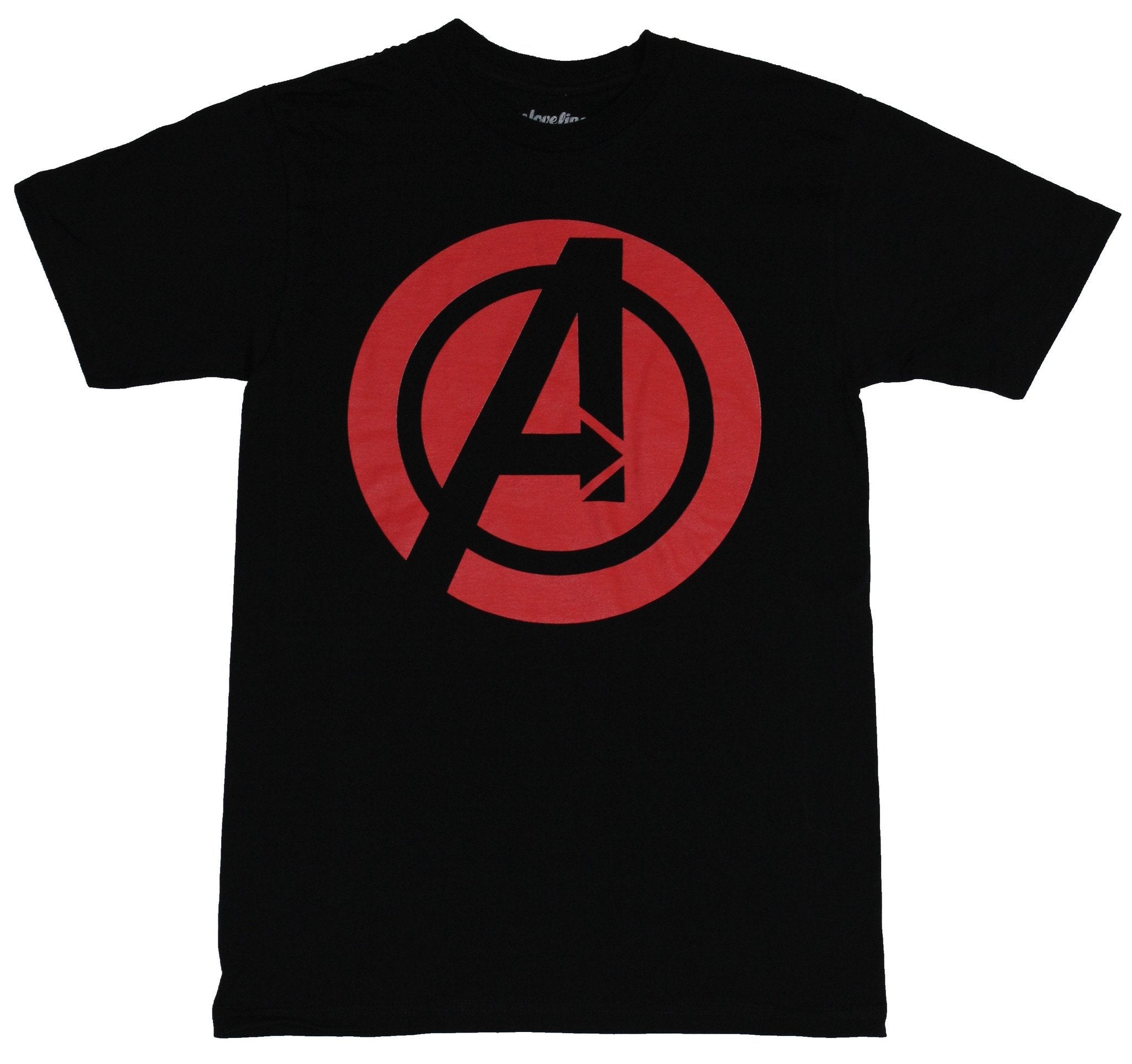 Avengers (Marvel Comics) Mens T-Shirt - Black A All red Avengers Logo Image
