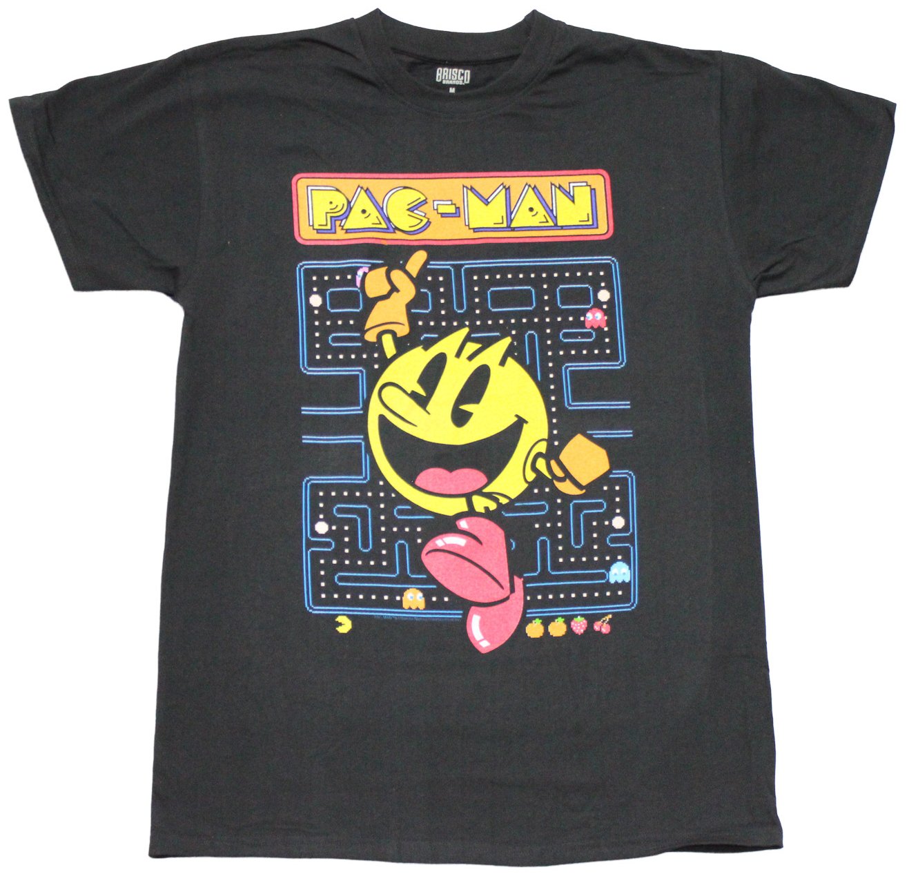 Pac-Man Mens T-Shirt - Giant Pac-Man Jumping over Game Screen