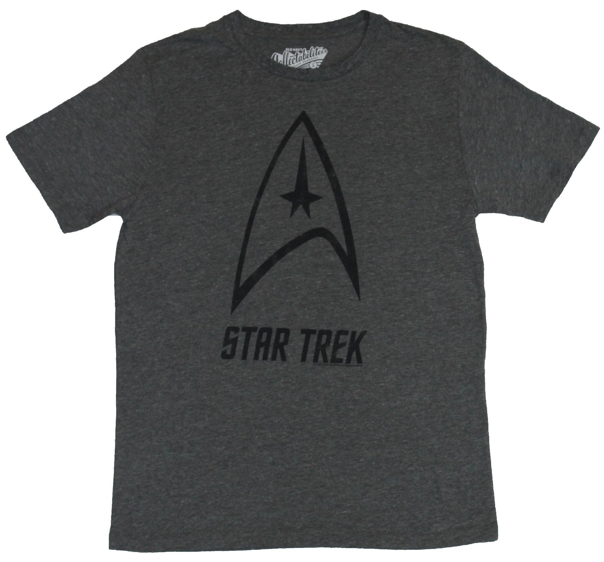 Star Trek Mens T-Shirt -  Starfleet Logo Over Star Trek Name In Black