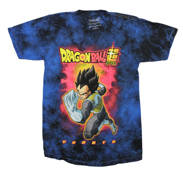 Dragon Ball Z Mens T-Shirt - Colorful Tie Dye of Flexing Vegeta