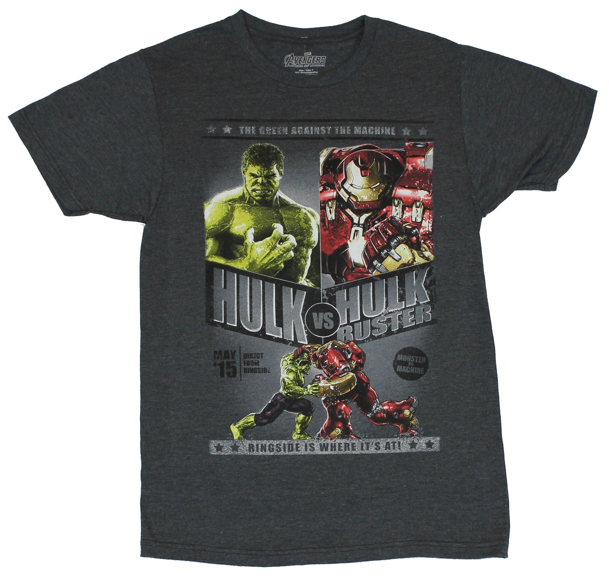 The Avengers Ultron Mens T-Shirt -  Hulk Vs Iron Man Hulkbuster Poster Image