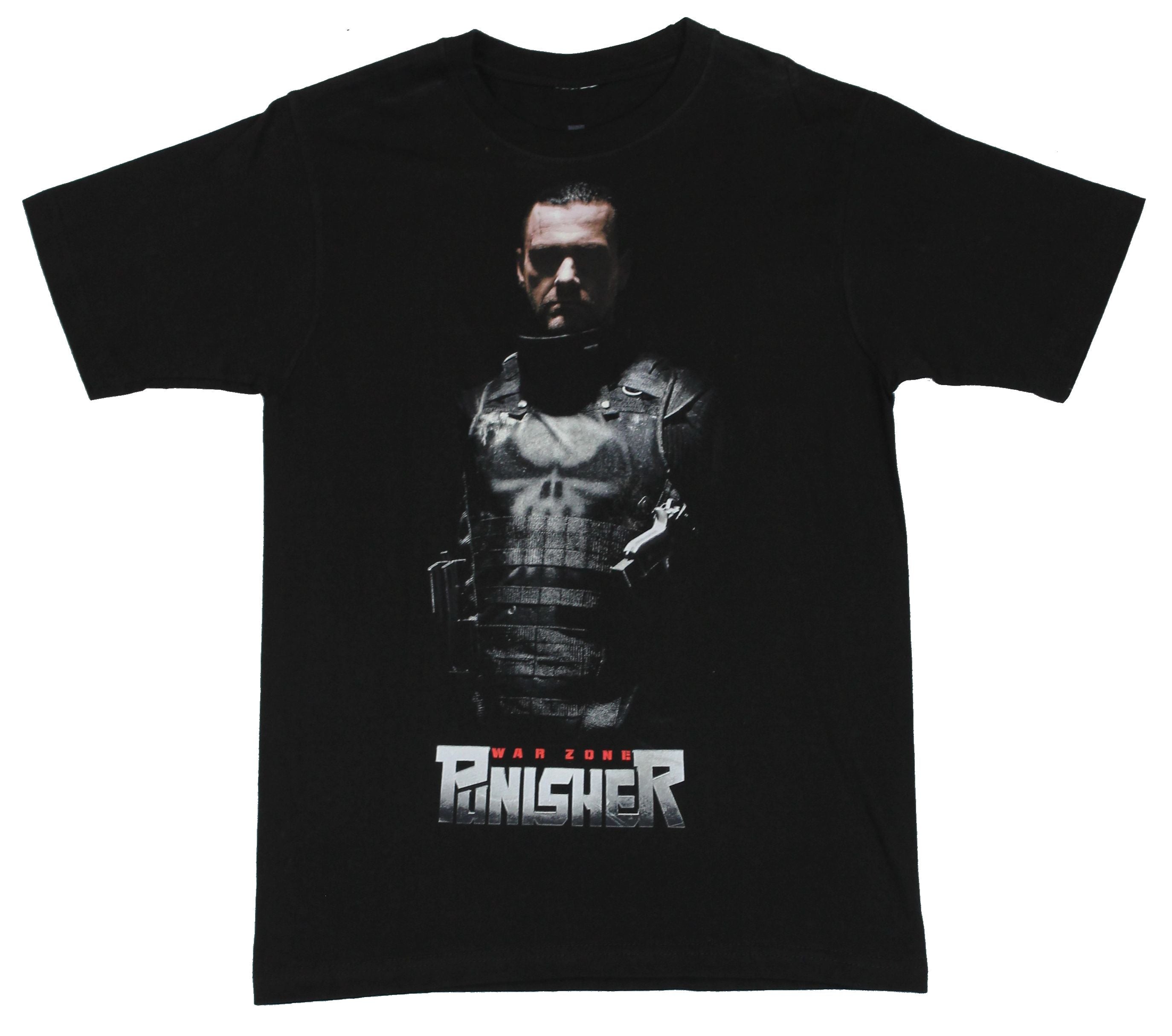 The Punisher (Marvel Comics) Mens T-Shirt  - Frank Castle in Shadow on Black