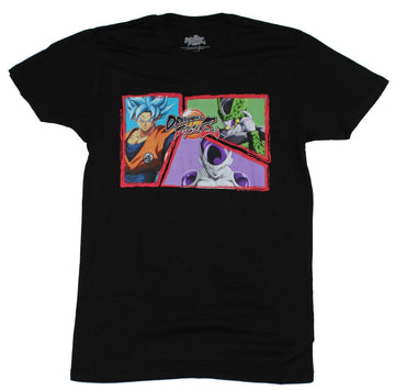 Dragon Ball Figther Z Mens T-Shirt - Goku Vs Cell in Action Boxes