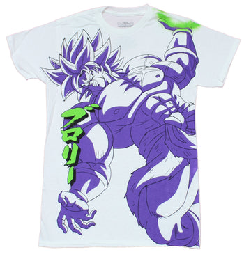 Dragon Ball Z Mens T-Shirt -  Brolly Giant Allover Purple Highlights