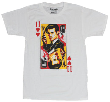 Doctor Who Mens T-Shirt - Matt Smith The 11th Doctor Playing Card Image