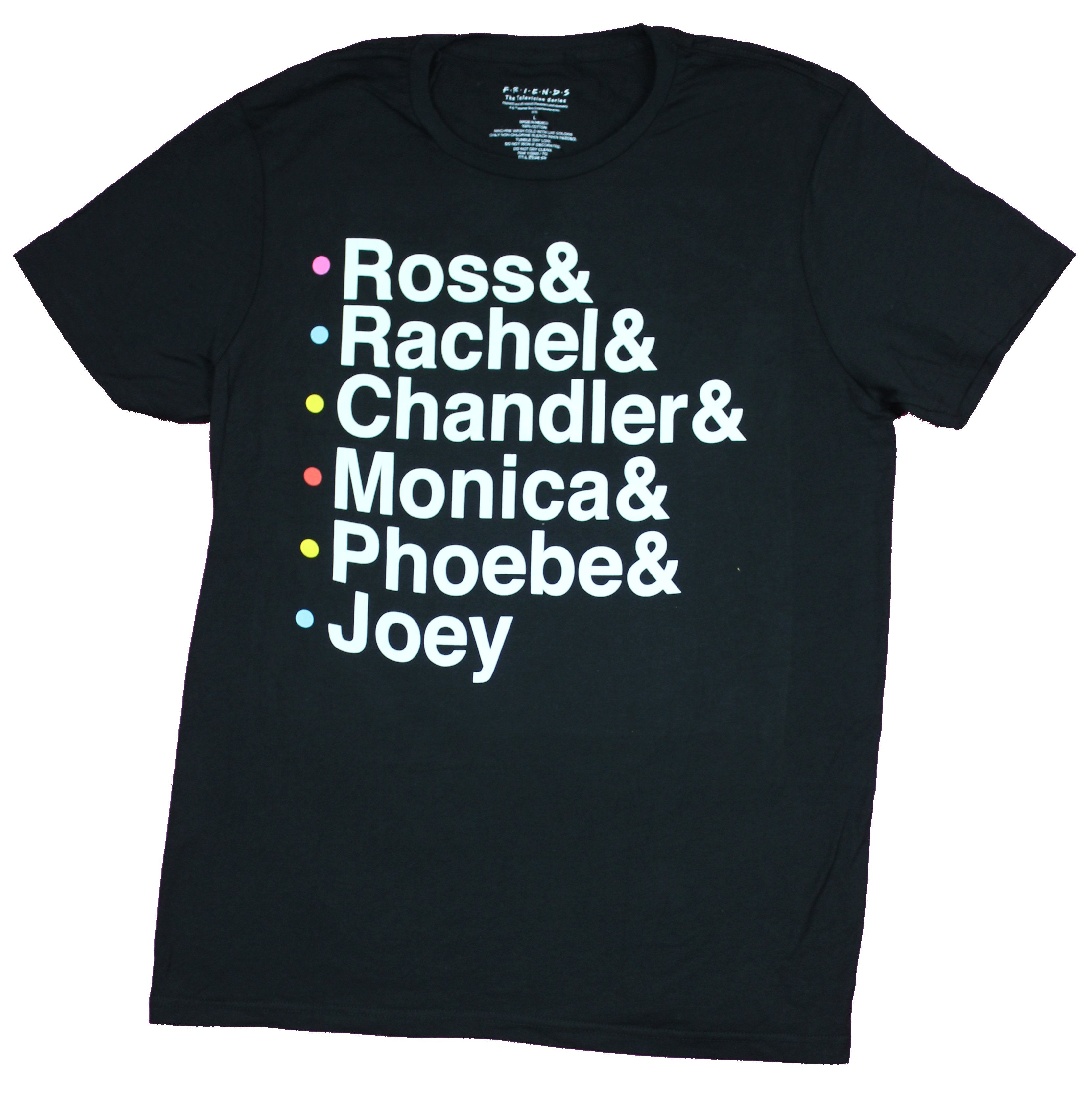 Friends Mens T-Shirt - Block Letter List of Character Names