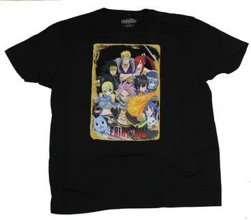 Fairy Tail Mens T-Shirt - Serious Framed Cast Image