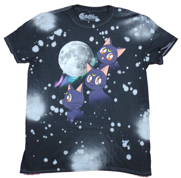 Sailor Moon Mens T-Shirt  - 3 Luna Moon Cat Tie Dye