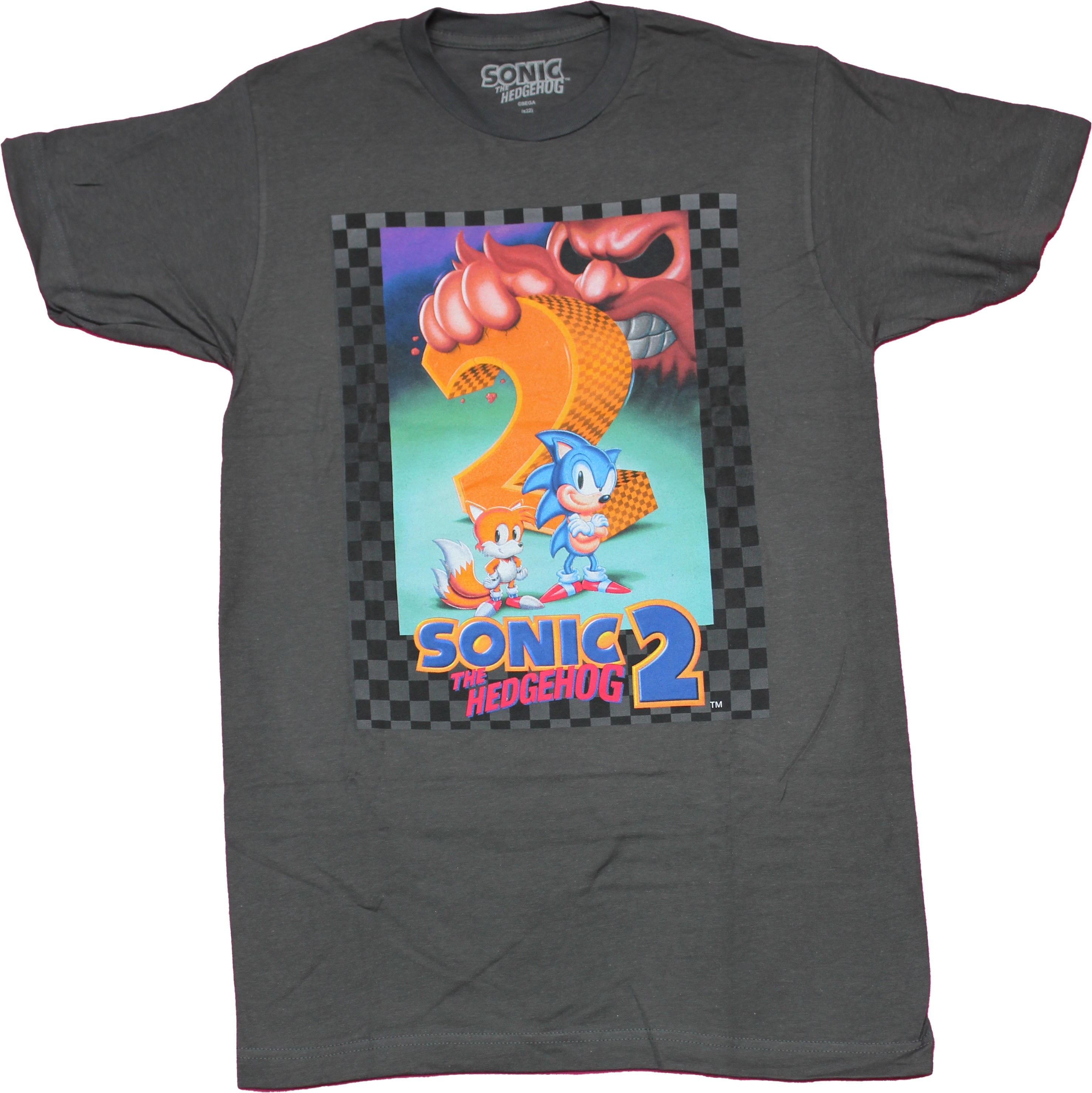 Sonic The Hedgehog Mens T-Shirt - Tails and Sonic 2 Box Art Image