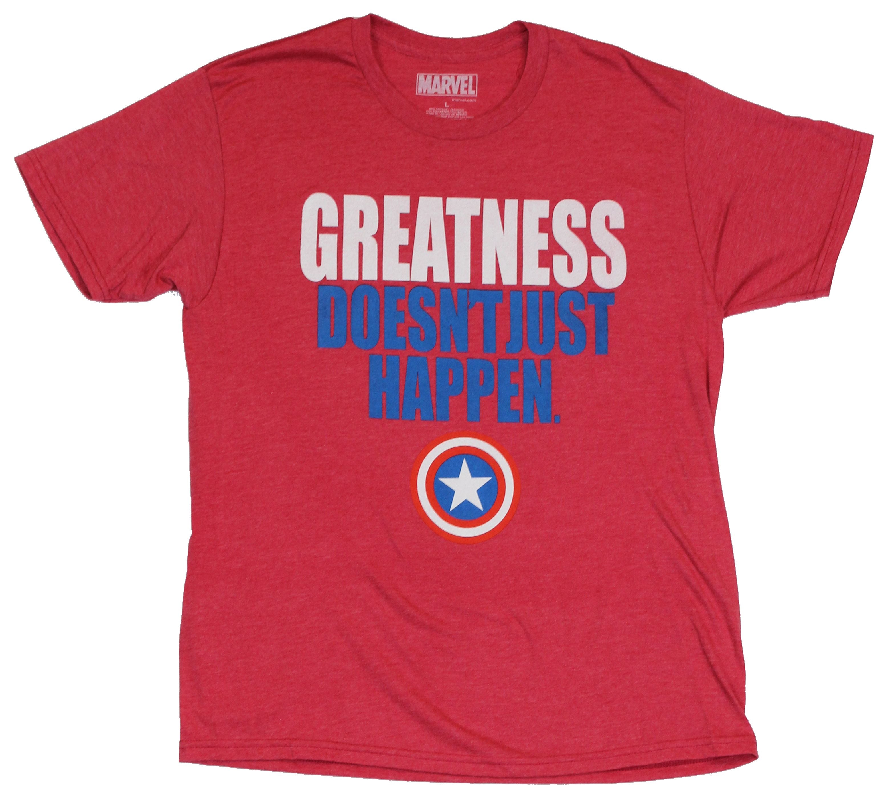 Captain America Mens T-Shirt - Greatness Doesn't Just Happen