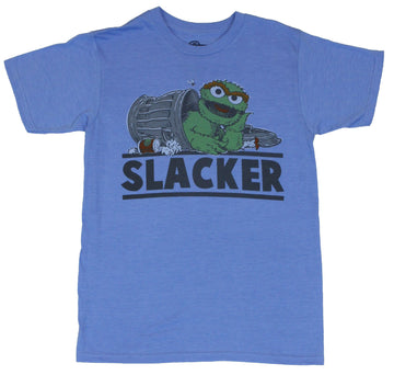 Sesame Street Mens T-Shirt - "Slacker" Side Can Drawing Image