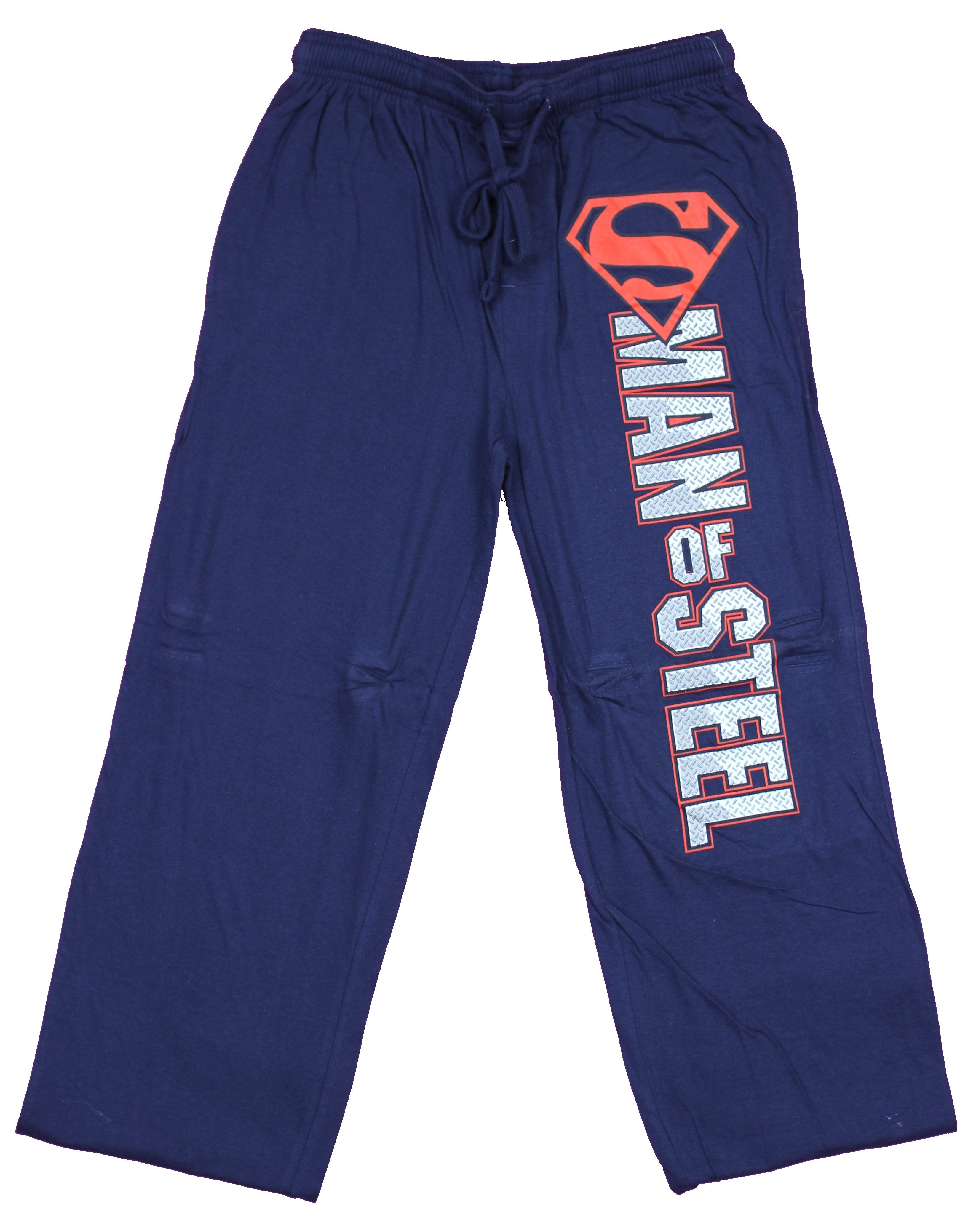 Superman DC Comics Man OF Steel Leg Logo Mens Lounge Pajama Pants
