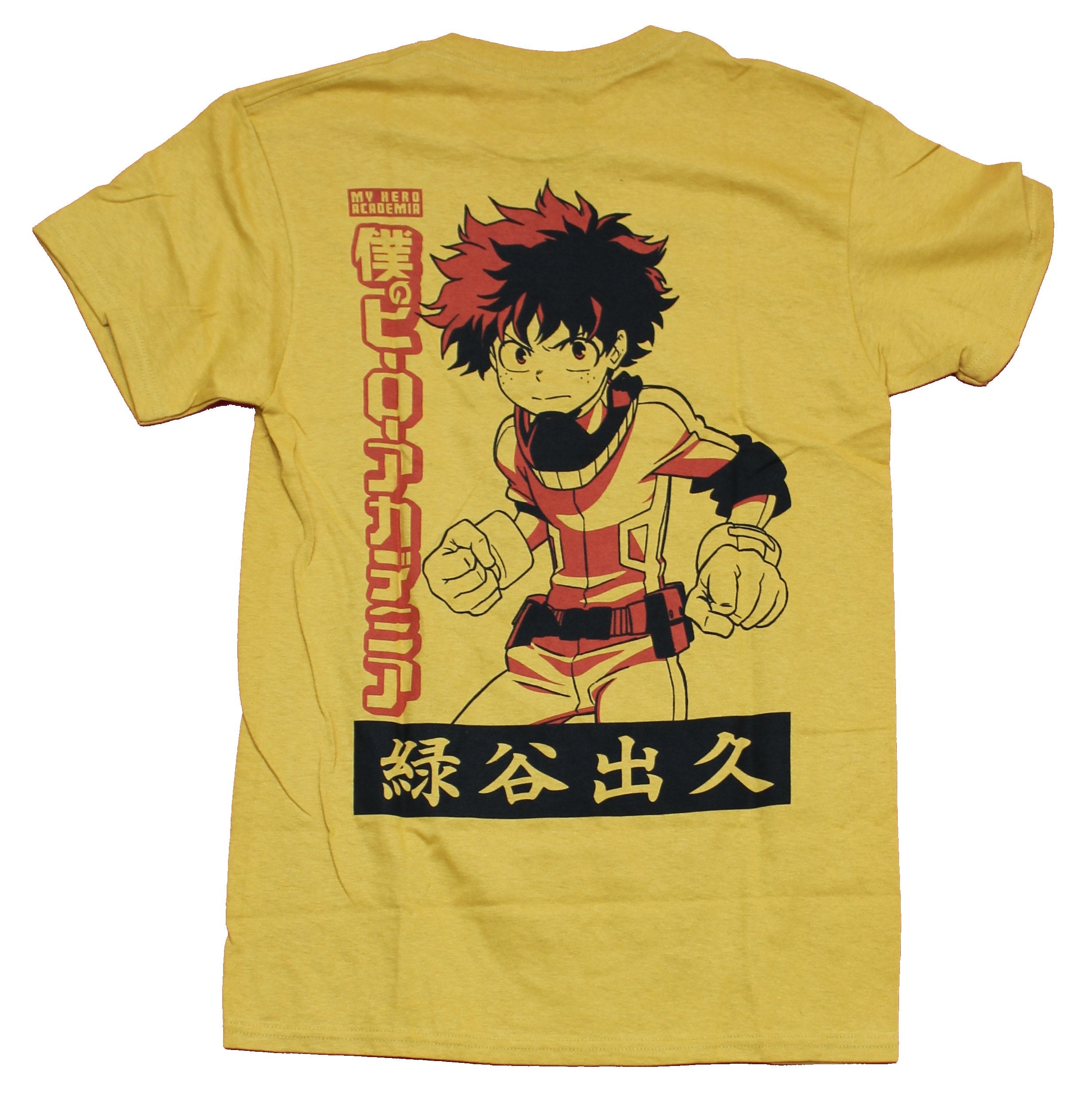 My Hero Academia Mens T-Shirt - Lapel Logo Deku Kanji Back