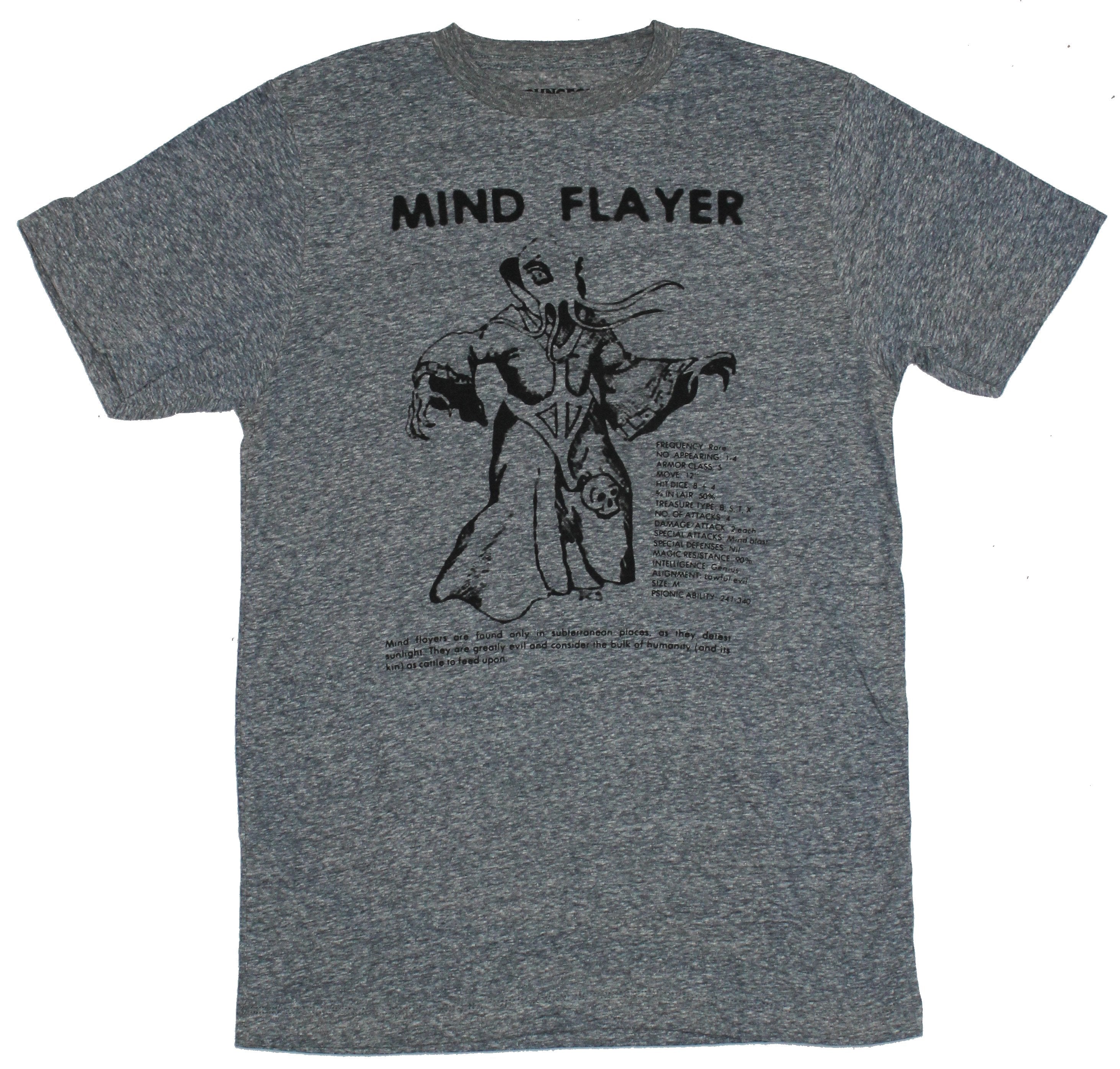 Dungeons & Dragons Mens T-Shirt - Mind Flayer Stats and Drawing