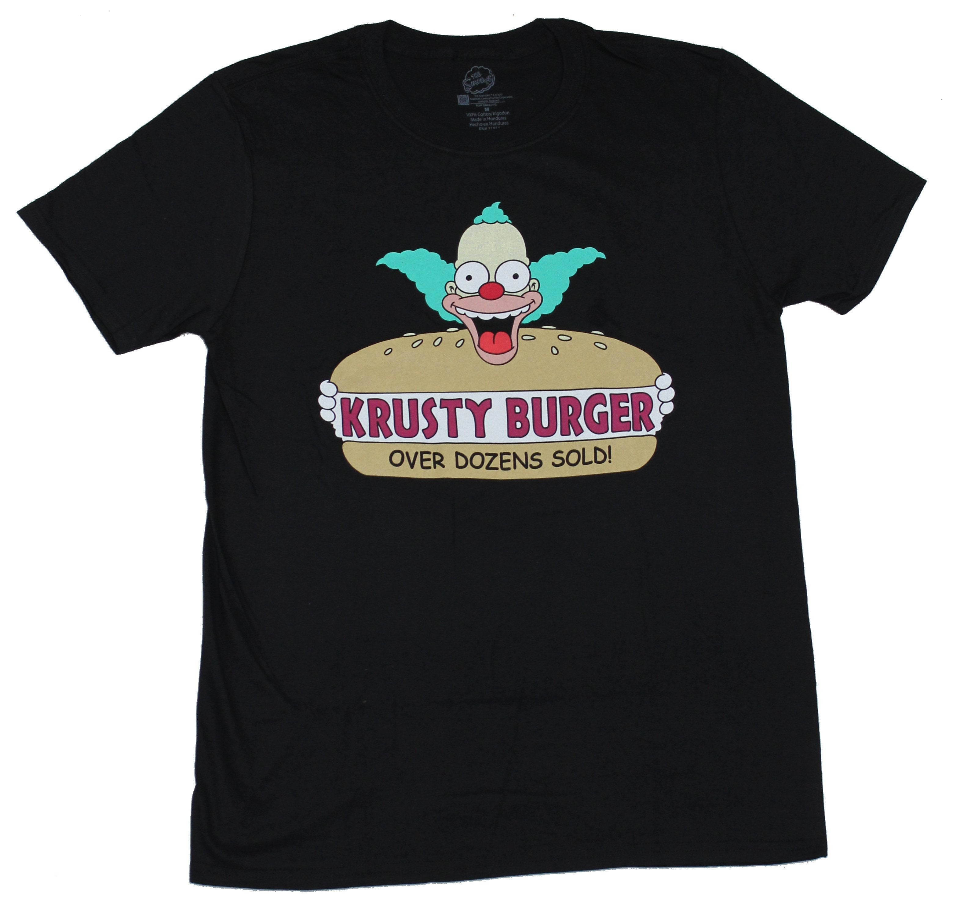 The Simpsons Mens T-Shirt - Krusty Burger Over Dozens Sold Big Logo