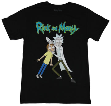 Rick & Morty Mens T-Shirt - Rick Messing with Morty's Eyes Image