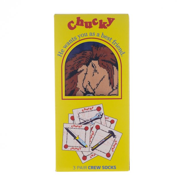 Child's Play Chucky Animigos Adult Crew Socks 3 Pack