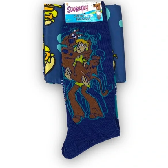Scooby Doo Men’s Crew Socks Set With Bandana Shoes Size 6-12