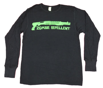 Resident Evil Mens Thermal Shirt - Green Zombie Repellent Shot Gun Image