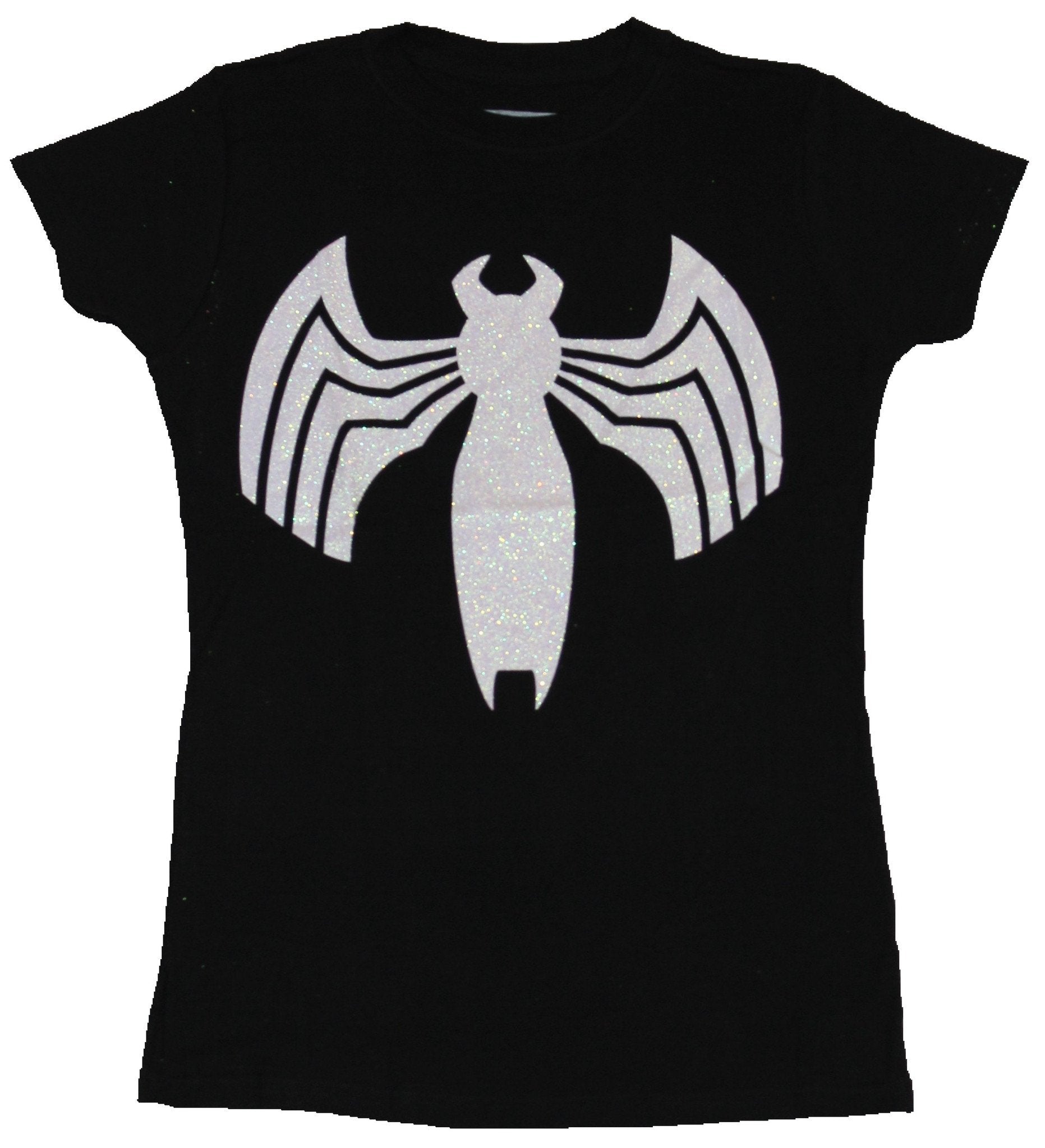 Spider-man Venom Girls Juniors T-Shirt - Glittery Styled Costume Front Image