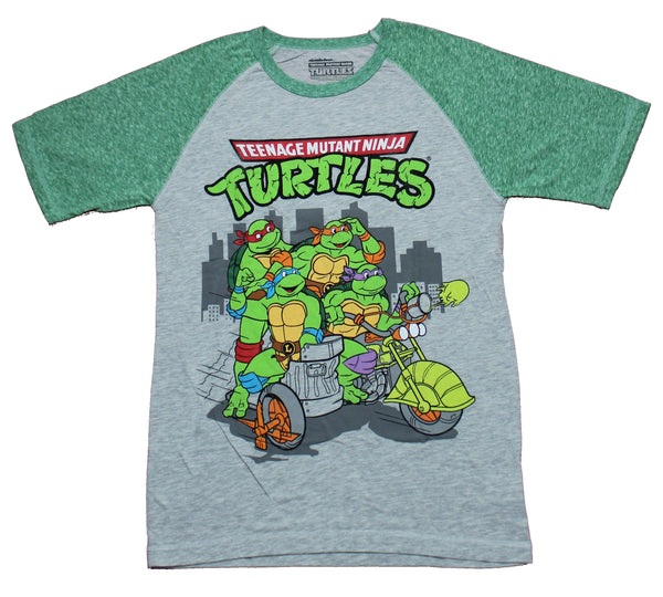 Teenage Mutant Ninja Turtles Mens T-Shirt - Boys Busting Through Ringe