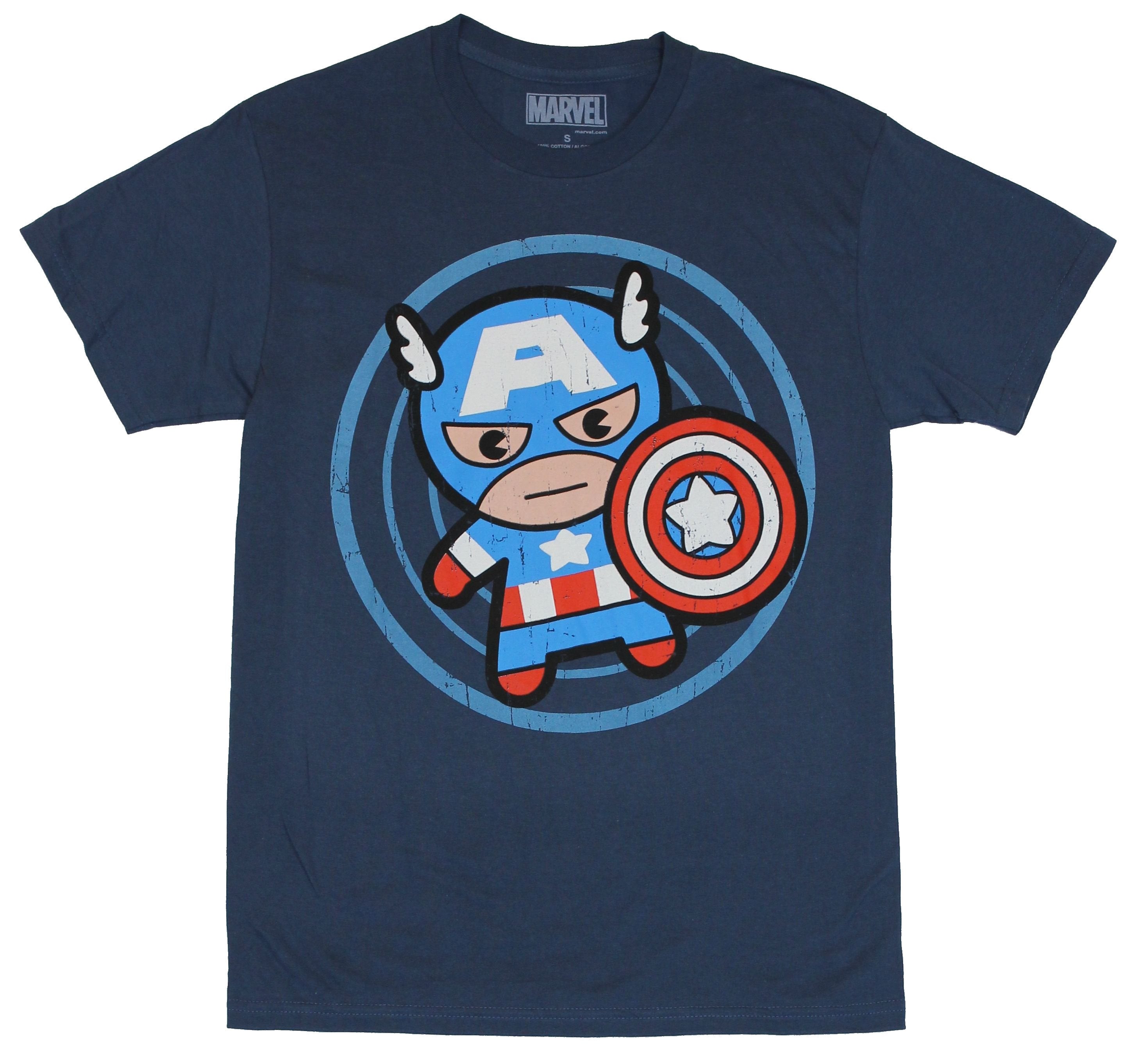 Captain America (Marvel Comics) Mens T-Shirt - Baby Cap Target Image