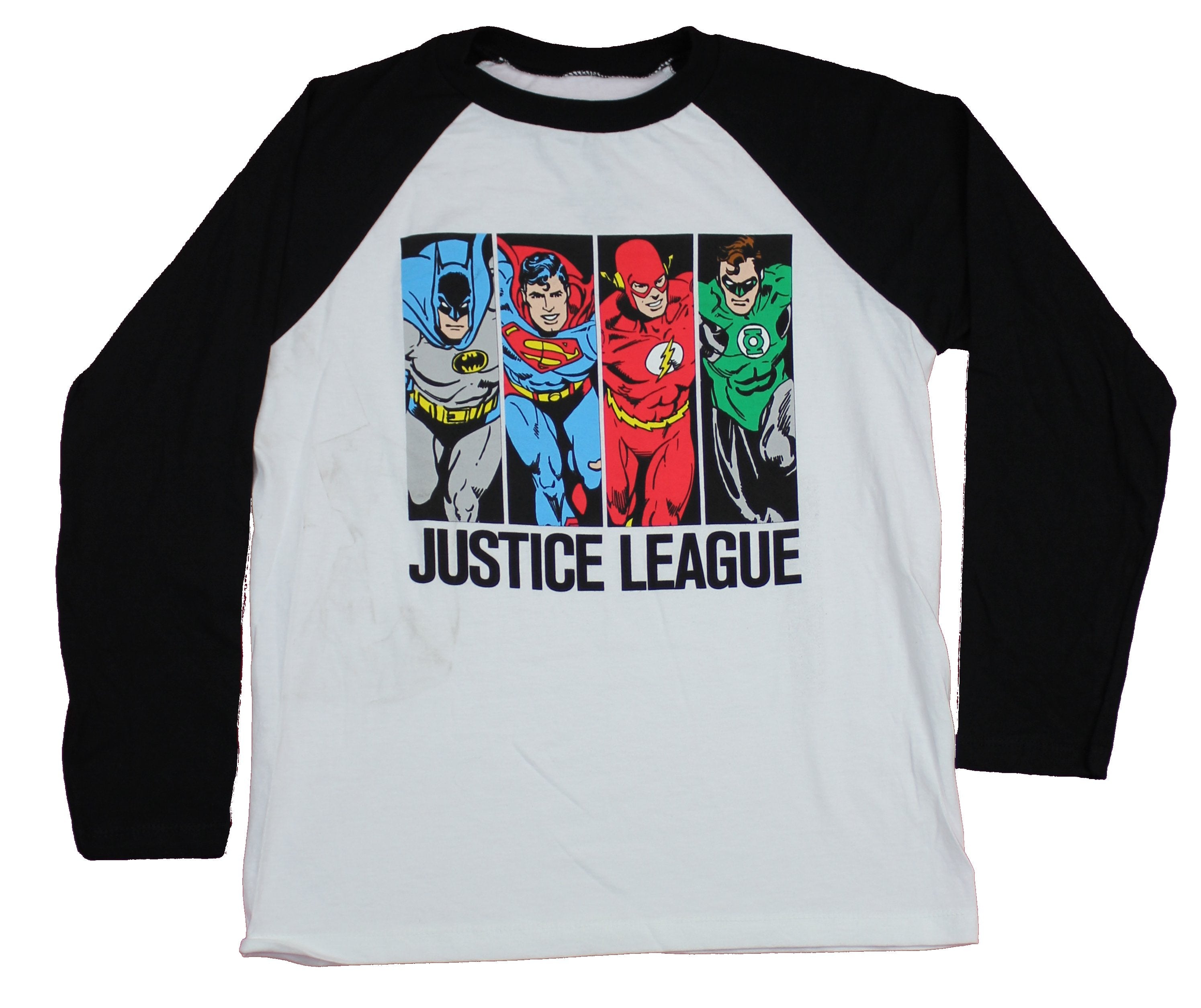 Justice League Raglan Mens T-Shirt  - The Big Four Comic Boxes