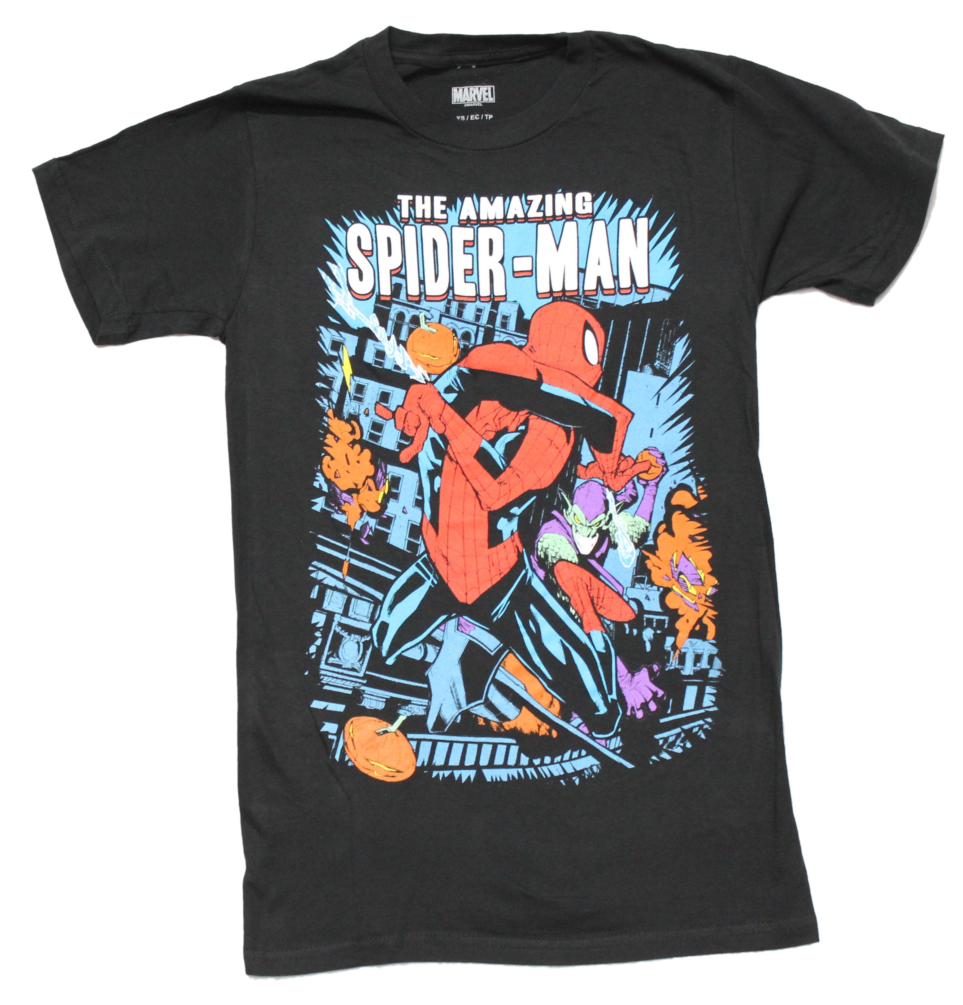 Spider-Man Mens T-Shirt - Amazing Mid-Air Battle W/ Green Goblin