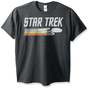 Star Trek Mens T-Shirt - Classic Enterprise Rainbow Logo