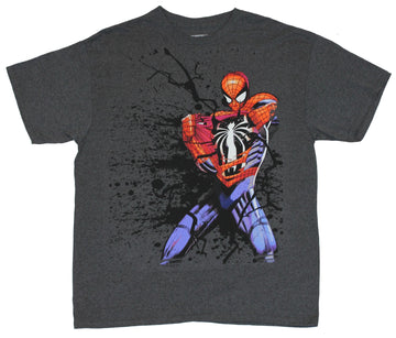 Spider-Man (Marvel Comics) Mens T-Shirt - Chest Bustin Splattered Symboite Image