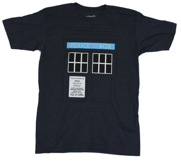 Doctor Who Mens T-Shirt - Giant Police Call Public Box 2 Sided Image