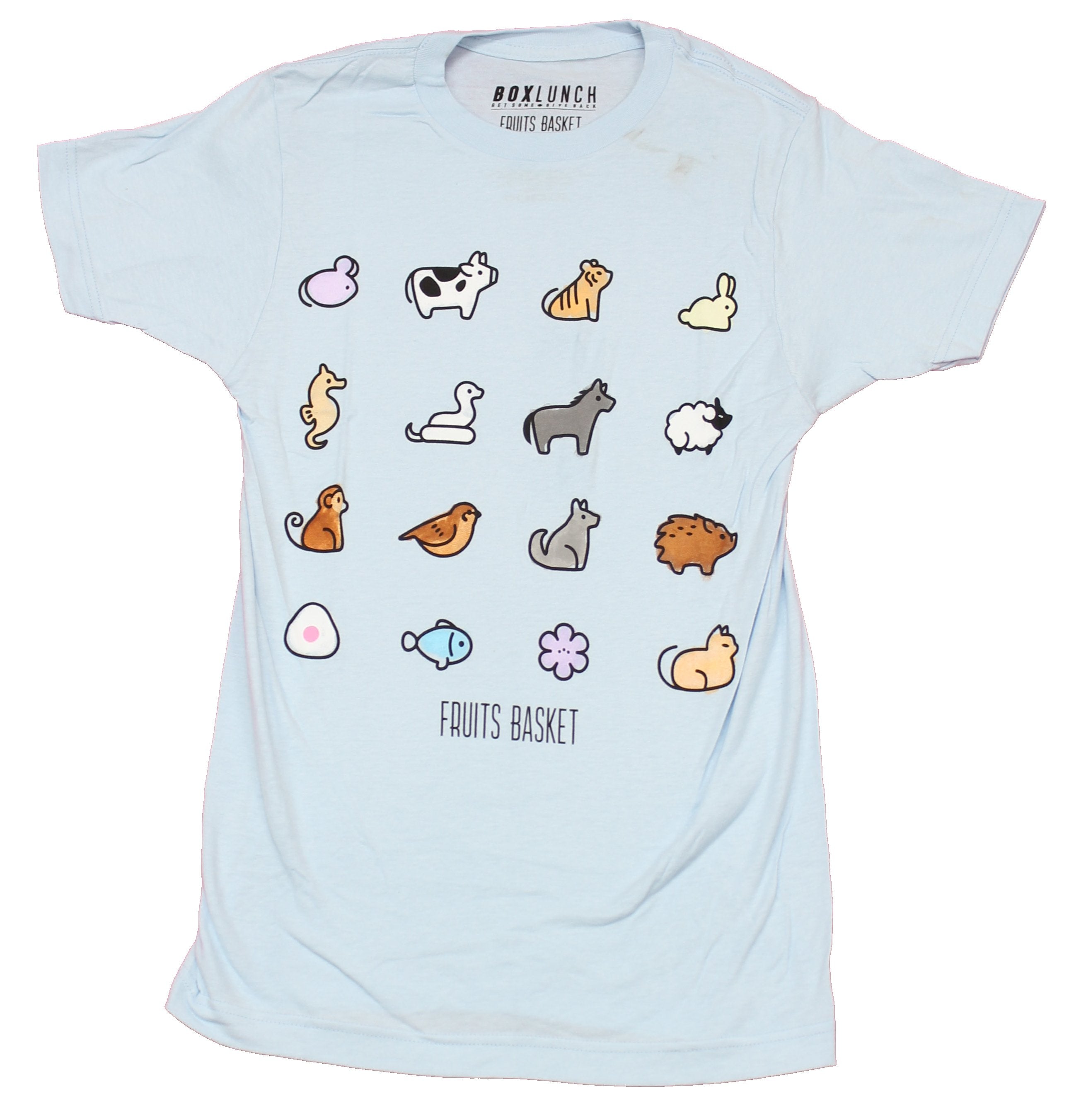 Fruits Basket Girls Juniors T-Shirt - 16 Simple Animal Images