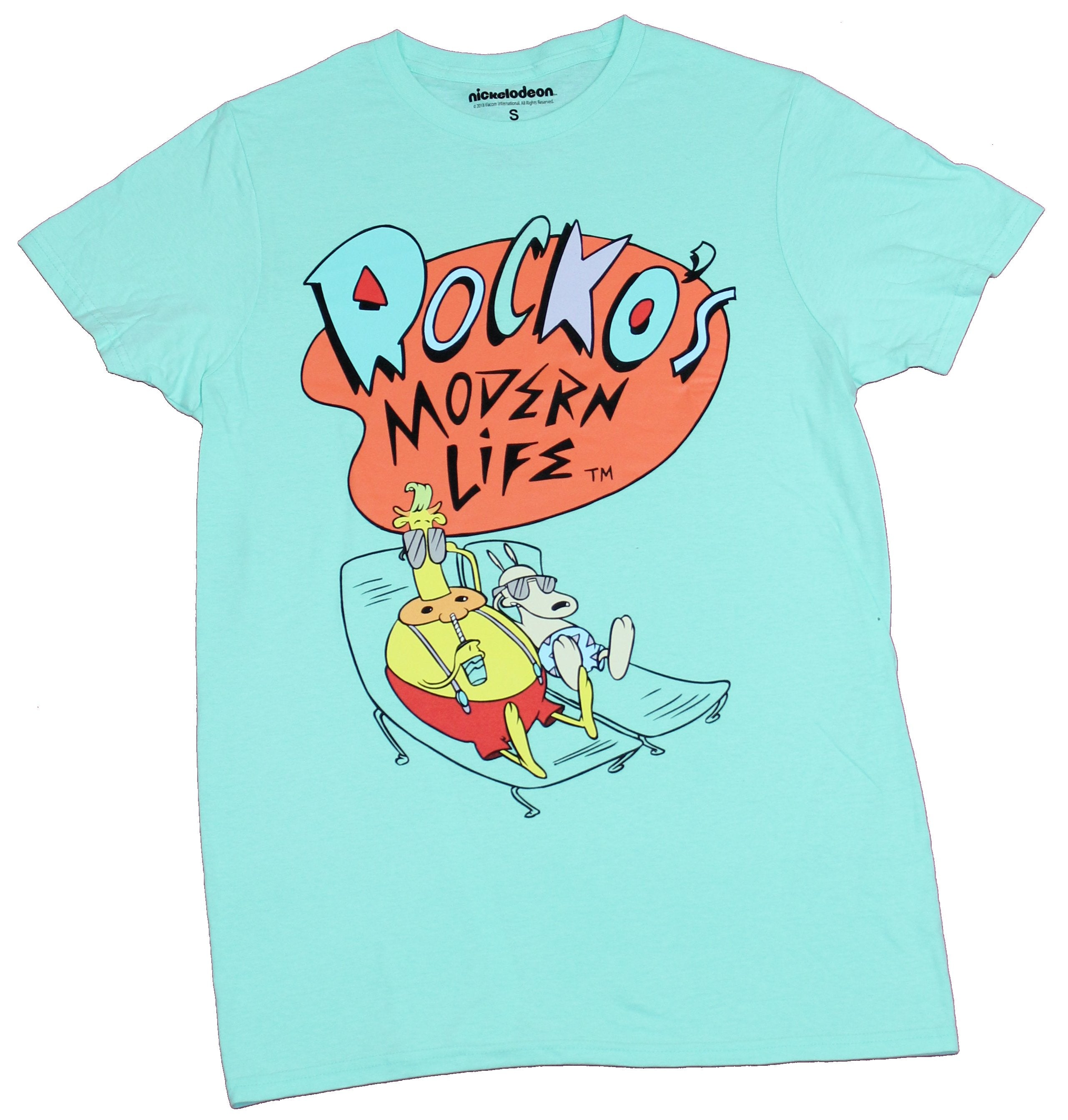 Rocko's Modern Life Mens T-Shirt - Relaxing Under the Logo