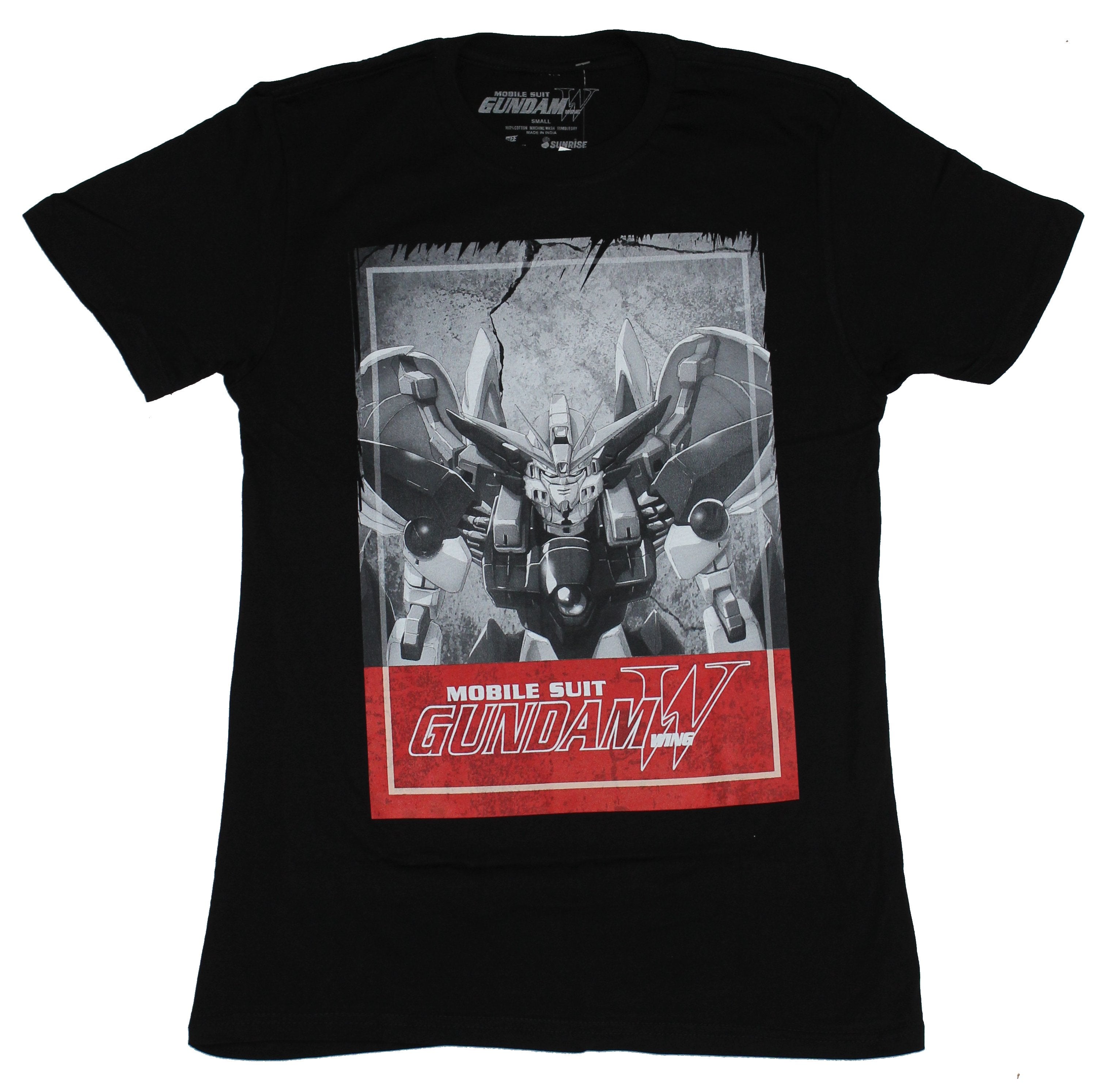 Mobile Suit Gundam Wing Mens T-Shirt - Giant Gundam Mech Boxed Image
