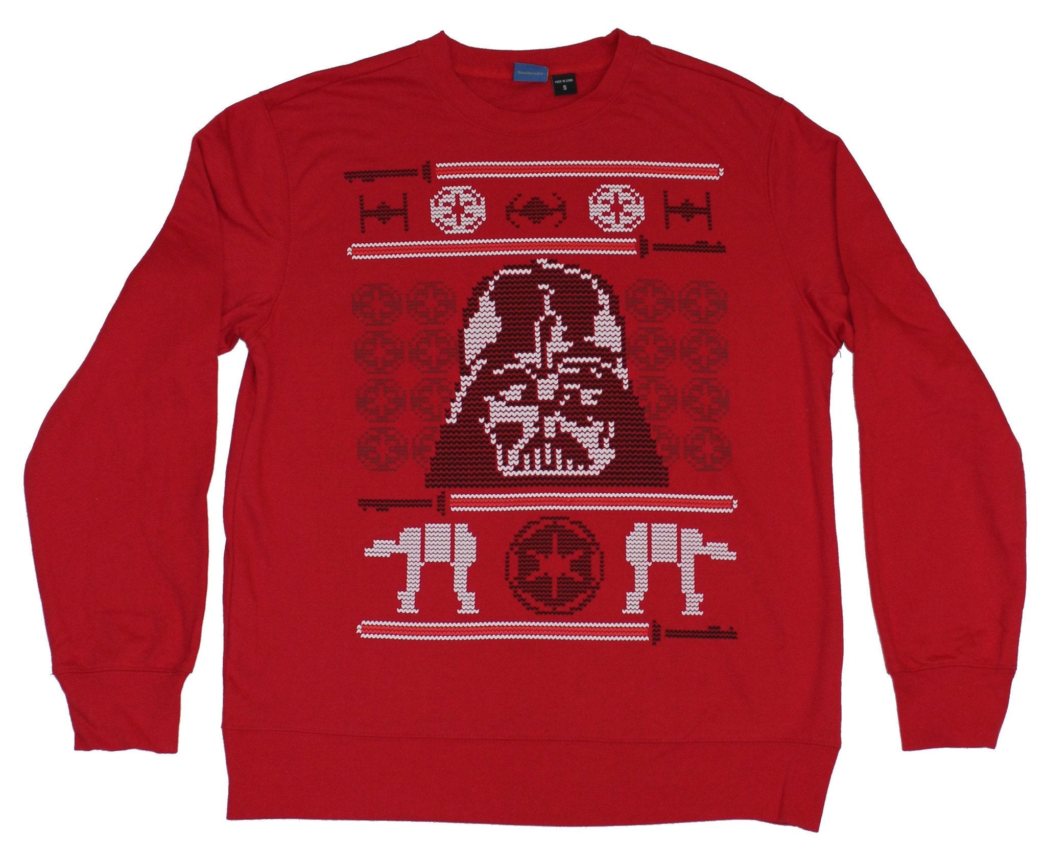 Star Wars Mens Crewneck Sweatshirt- Christmas Sweater Darth Vader Style