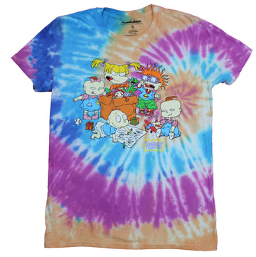 Rugrats Mens T-Shirt  - Tie Dye Swirl Cast Toy Box Image