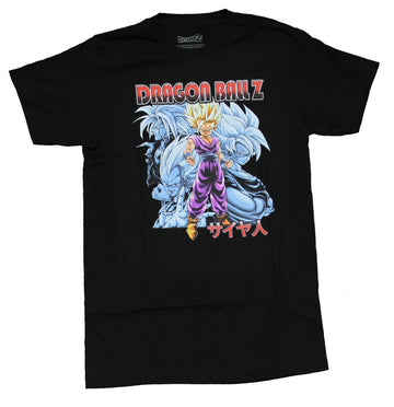Dragon Ball Z Mens T-Shirt - Super Sayian Gohan Over Collage Image