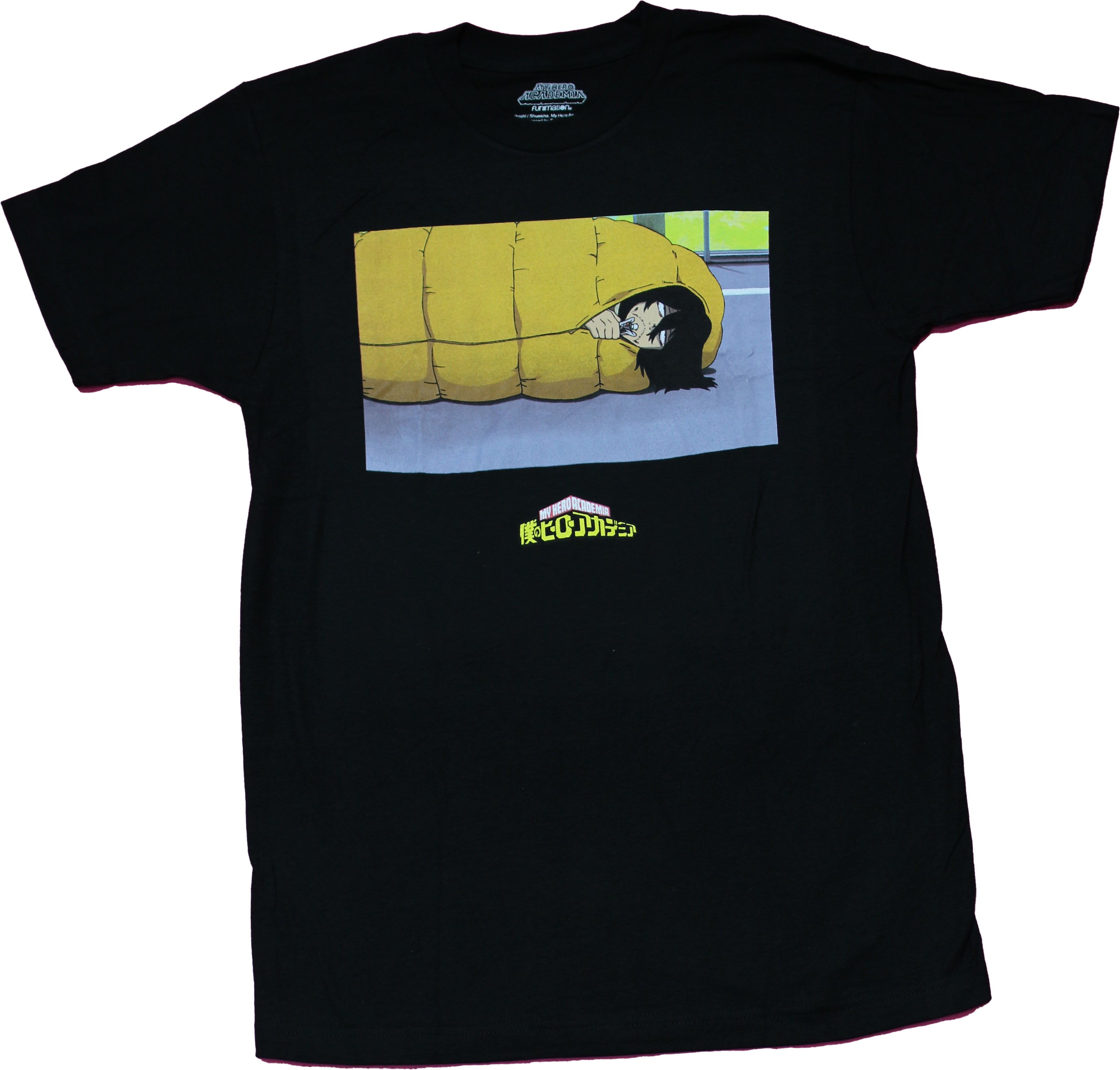 My Hero Academia Mens T-Shirt - Eraser Head Napping Sleeping Bag