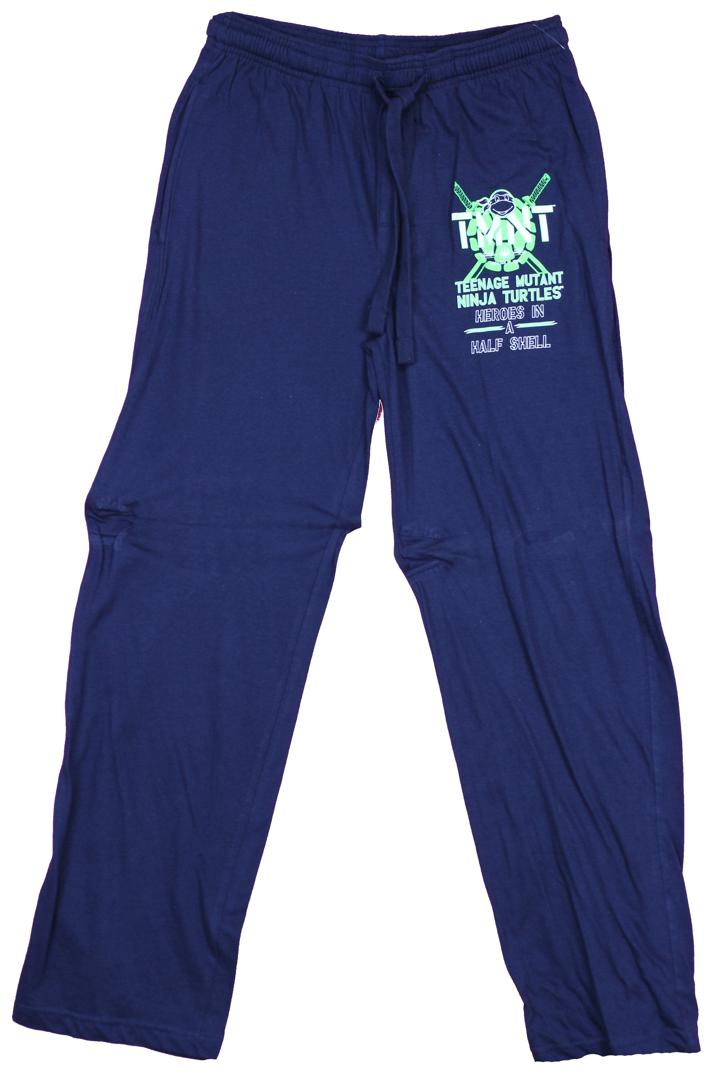 Teenage Mutant Ninja Turtles Green Half Shell Logo Mens Lounge Pajama Pants