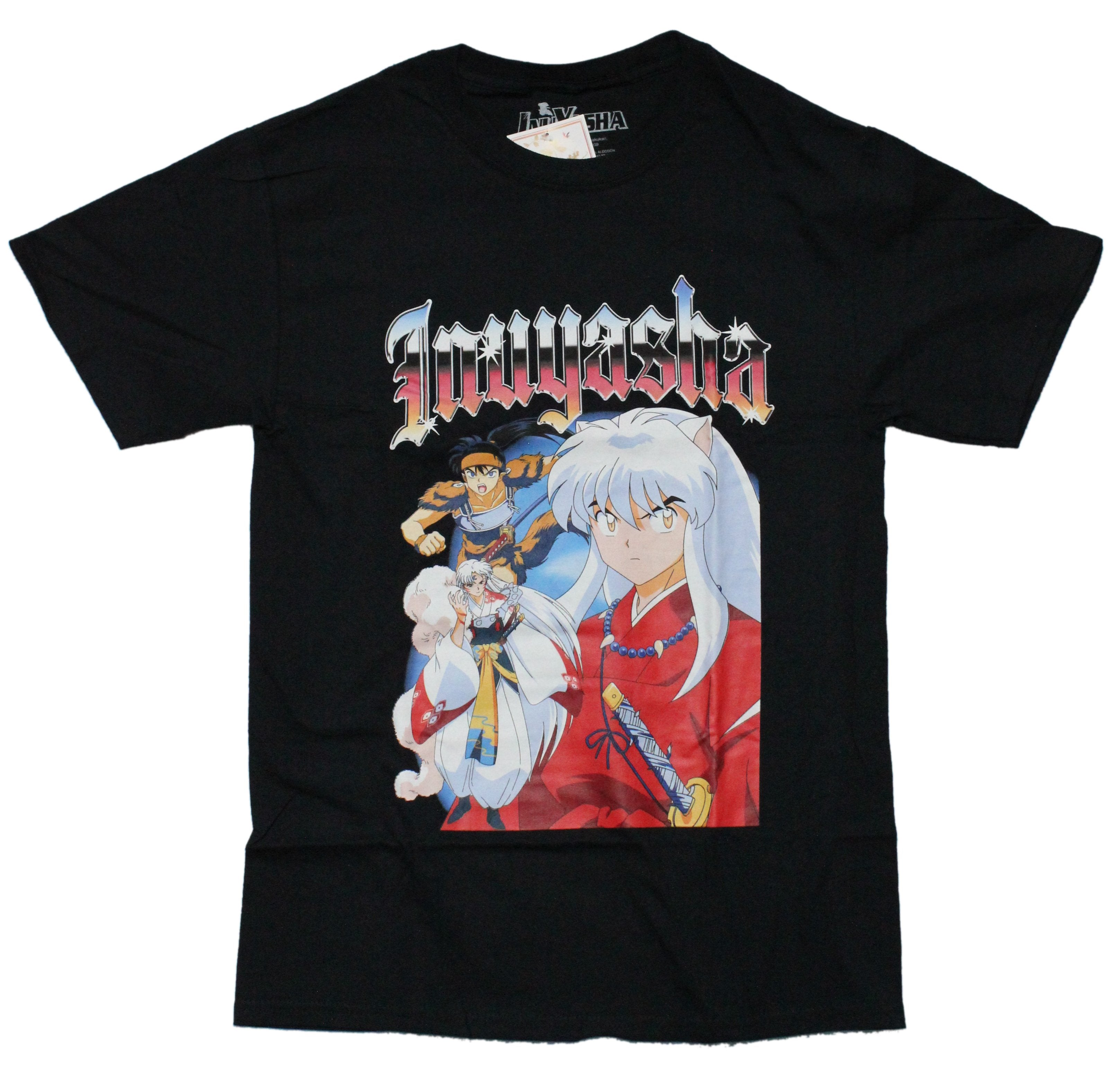 Inuyasha Mens T-Shirt -Trio Under Metallic Logo