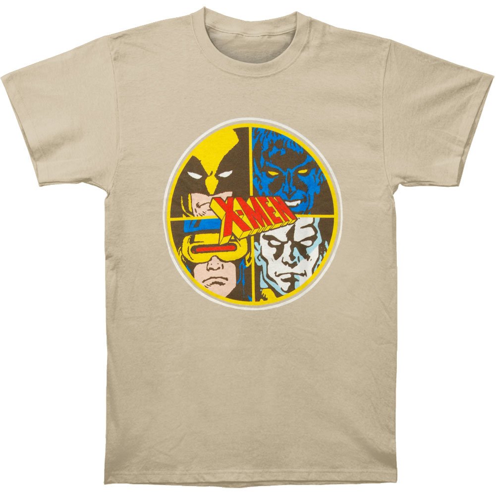 X-Men (Marvel Comics) Mens T-Shirt - Four Part Circle Face Logo