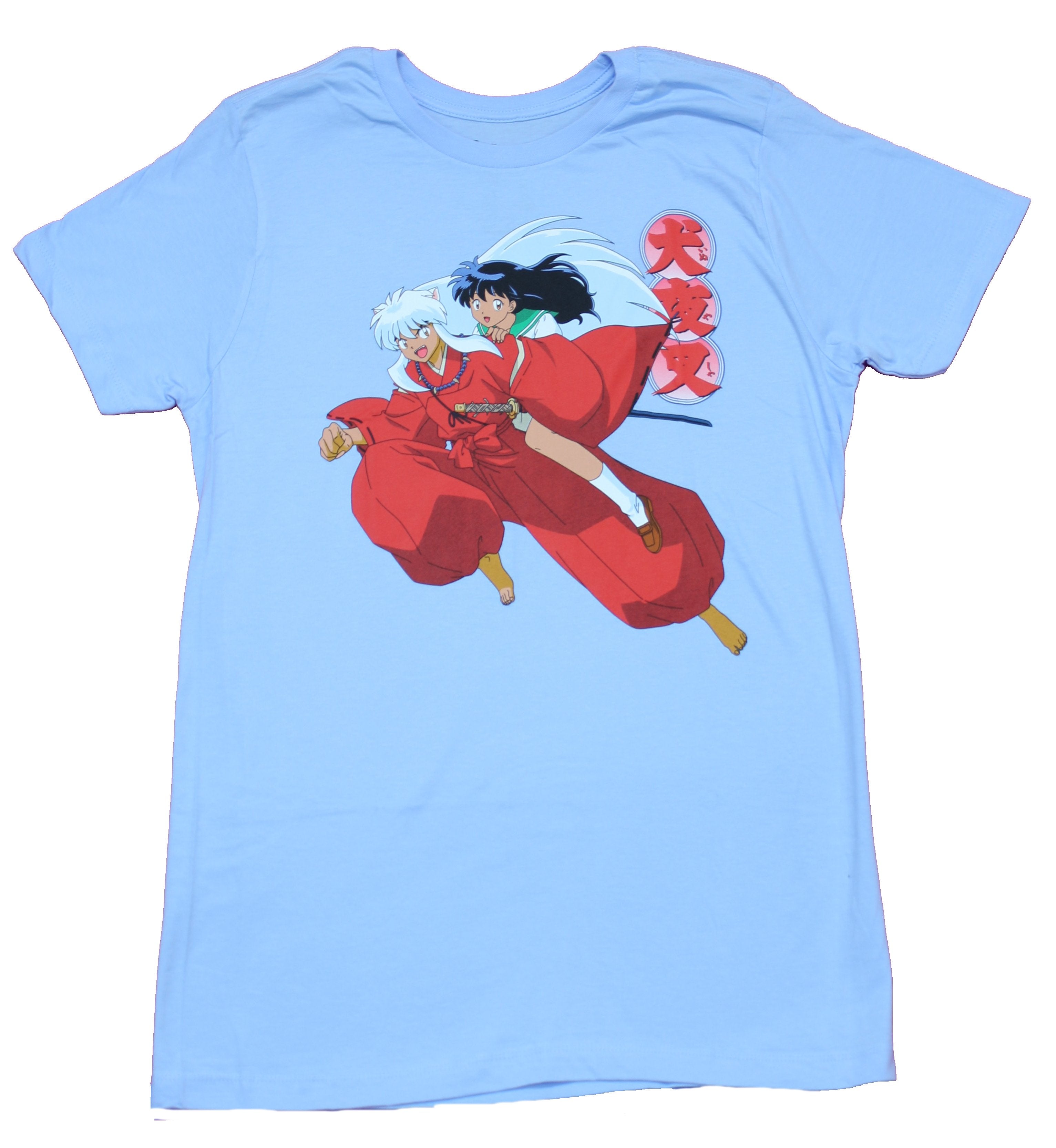 Inuyasha Mens T-Shirt - Kigome Riding on Inuyasha's Back Image
