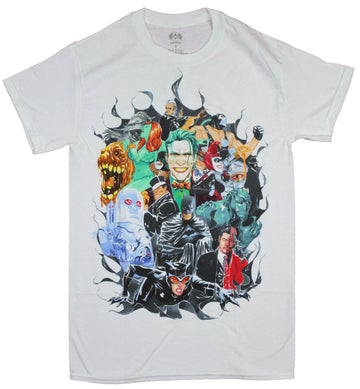 Batman DC Comics  Mens T-Shirt  - Water colored Bats Surrounded By Enemies