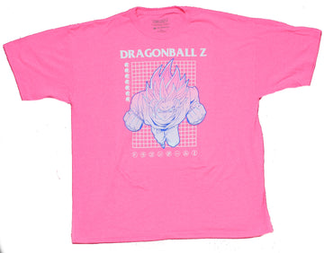 Dragon Ball Z Mens T-Shirt - Attacking Goku on Grid Under Name