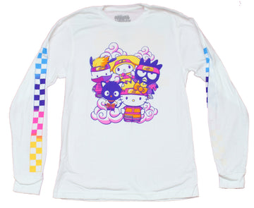 Naruto Long Sleeve Mens T-Shirt -  Sanrio Character Mash Up Pastel Colors