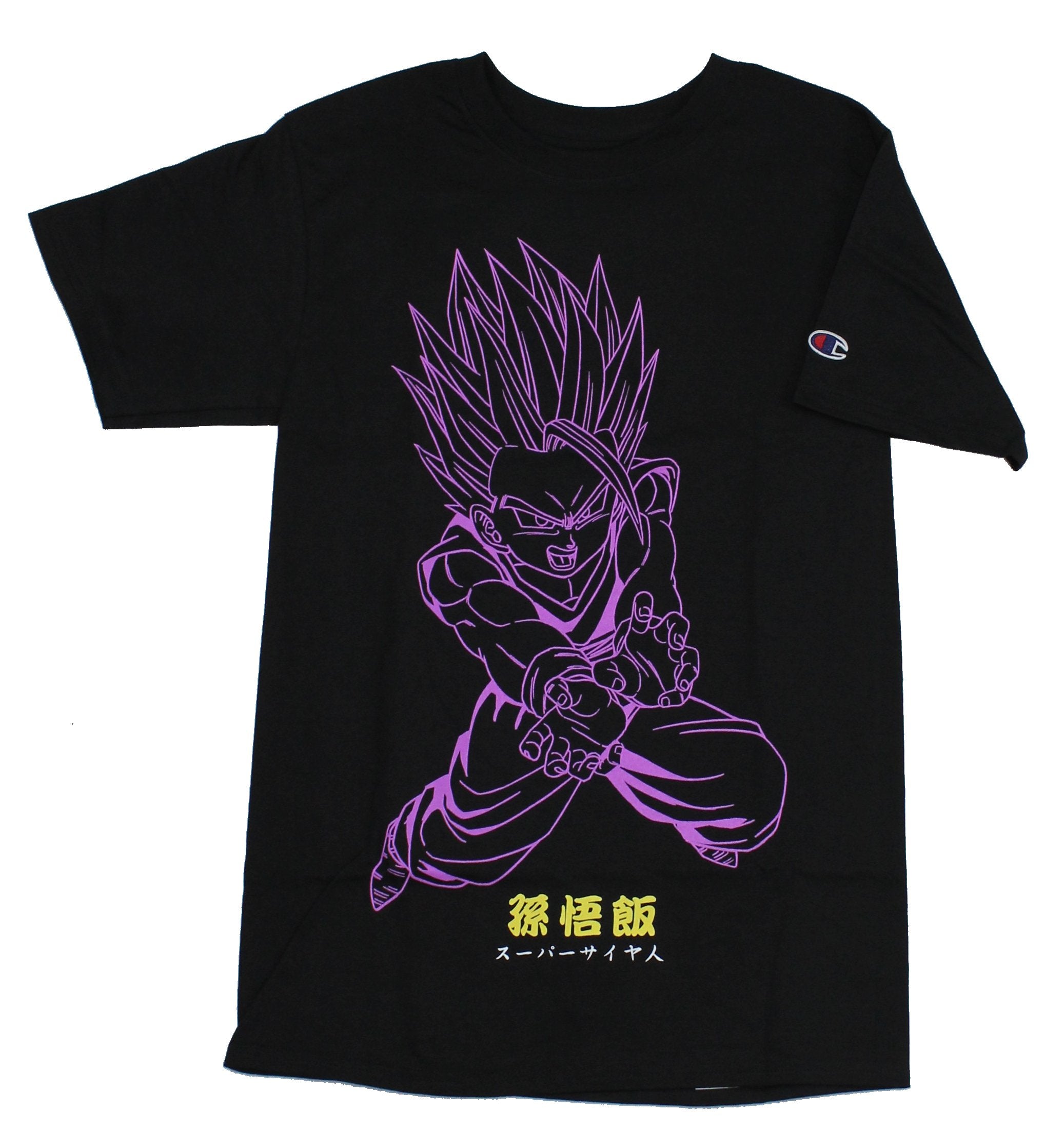 Dragon Ball Z Champion Mens T-Shirt - Gohan Powerful Purple Line Drawing Image