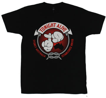 Tonight Alive Mens T-Shirt - Puffy Hands Finger Cross Image Sydney AUS Image
