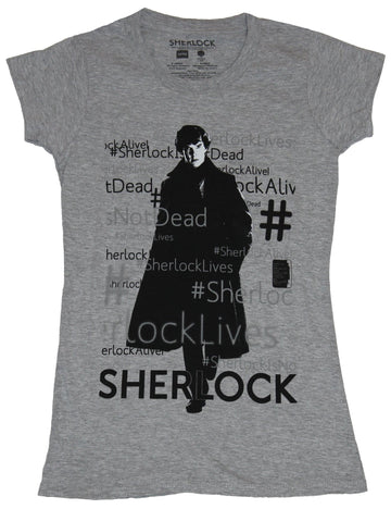 Sherlock (BBC TV Series) Girls Juniors T-Shirt - Hashtag Sherlock Cumberbatch