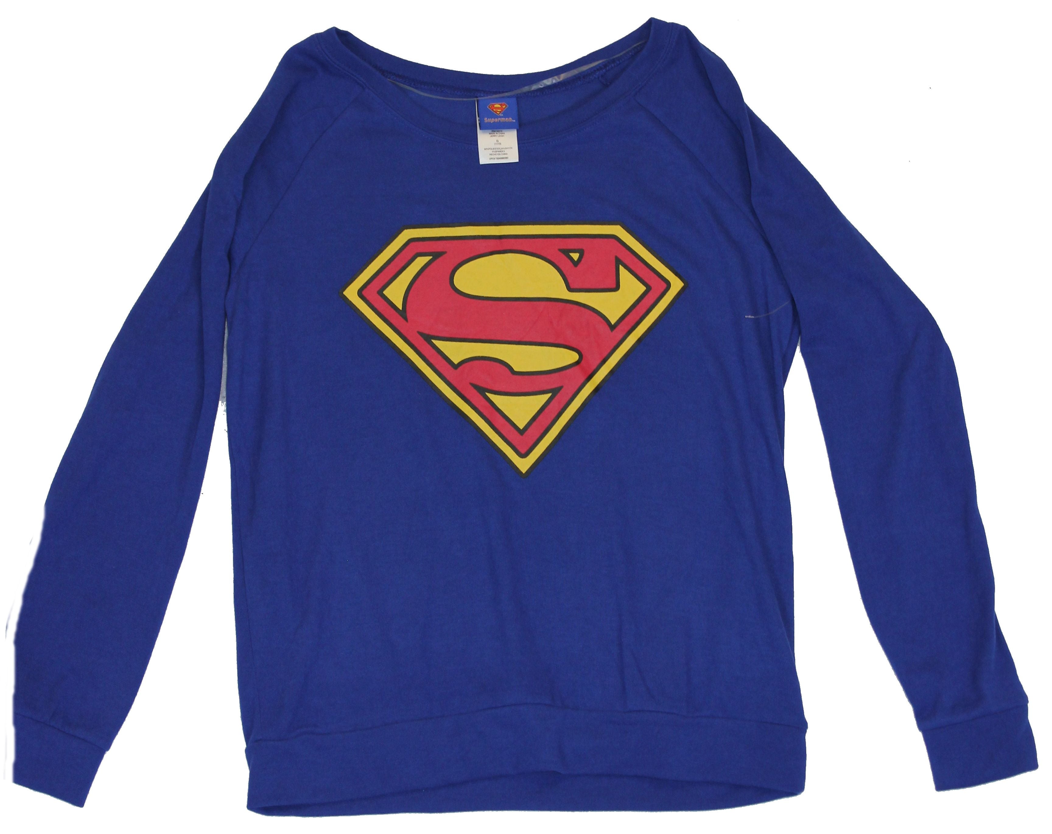 Superman (DC Comics)  Girls Juniors  Light Sweatshirt - Splattered Giant S Logo